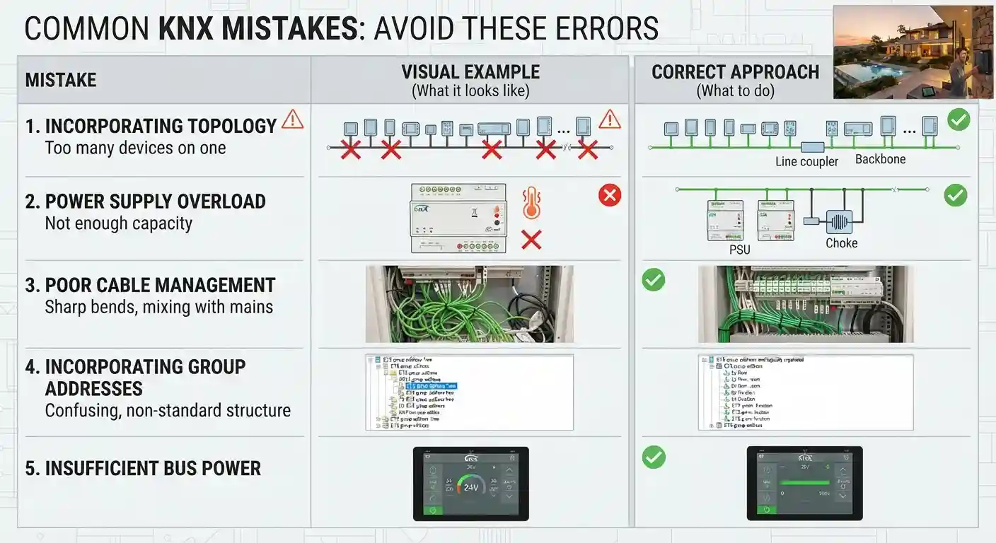 Common mistakes in the knx projects