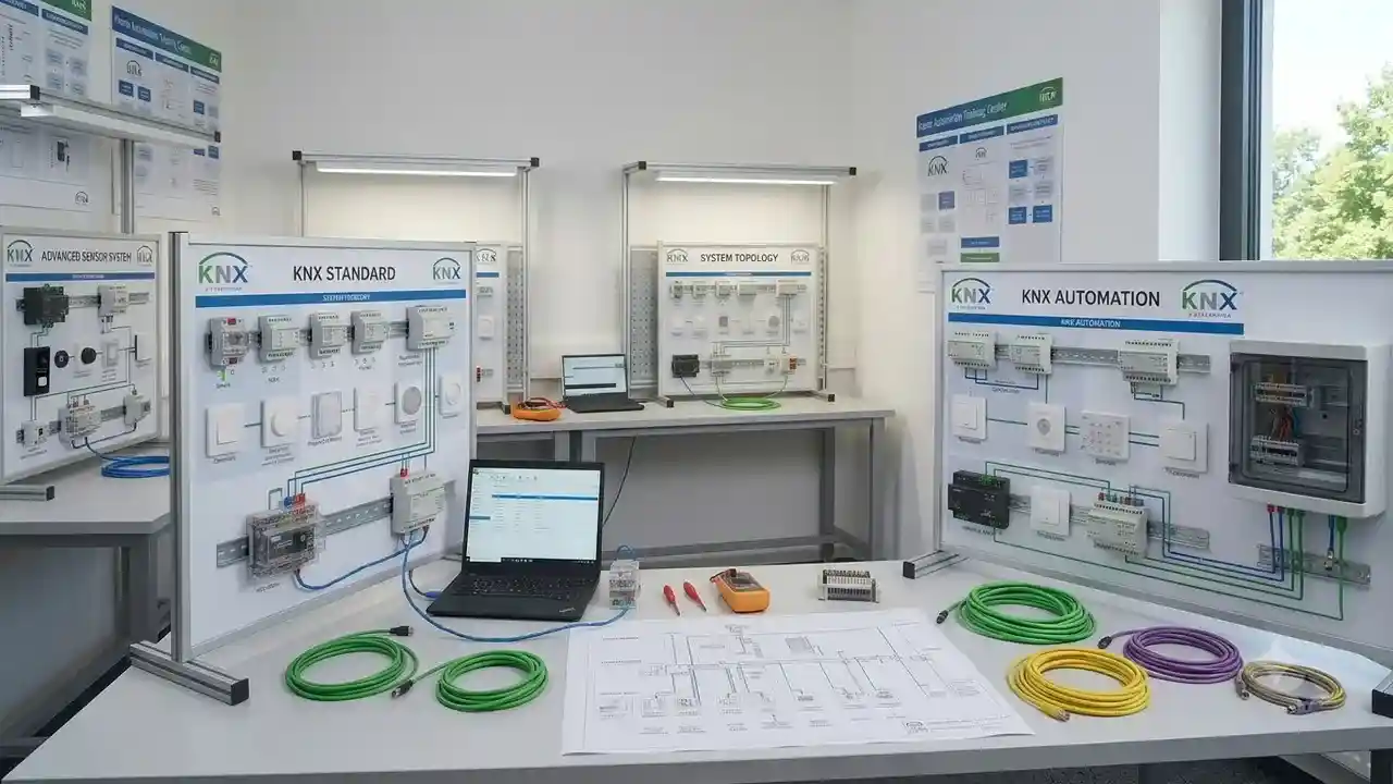 KNX laporatory that have laptops and knx devices