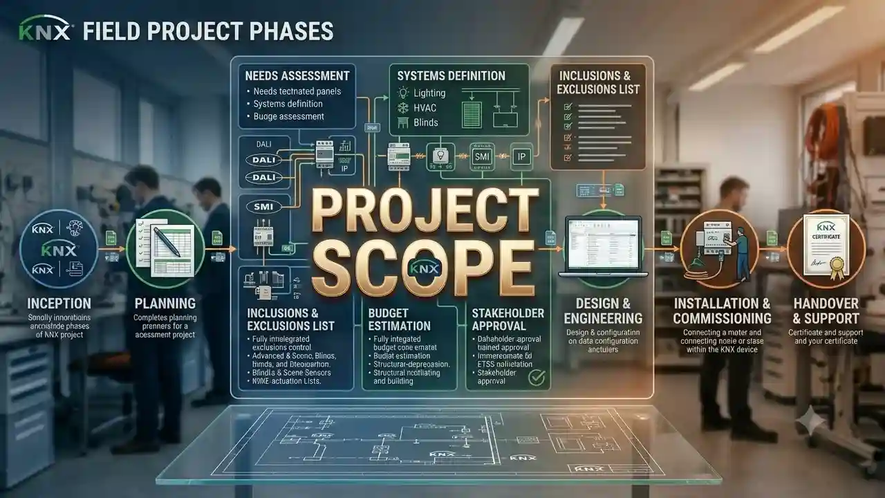 Project phases with focus on the project scope